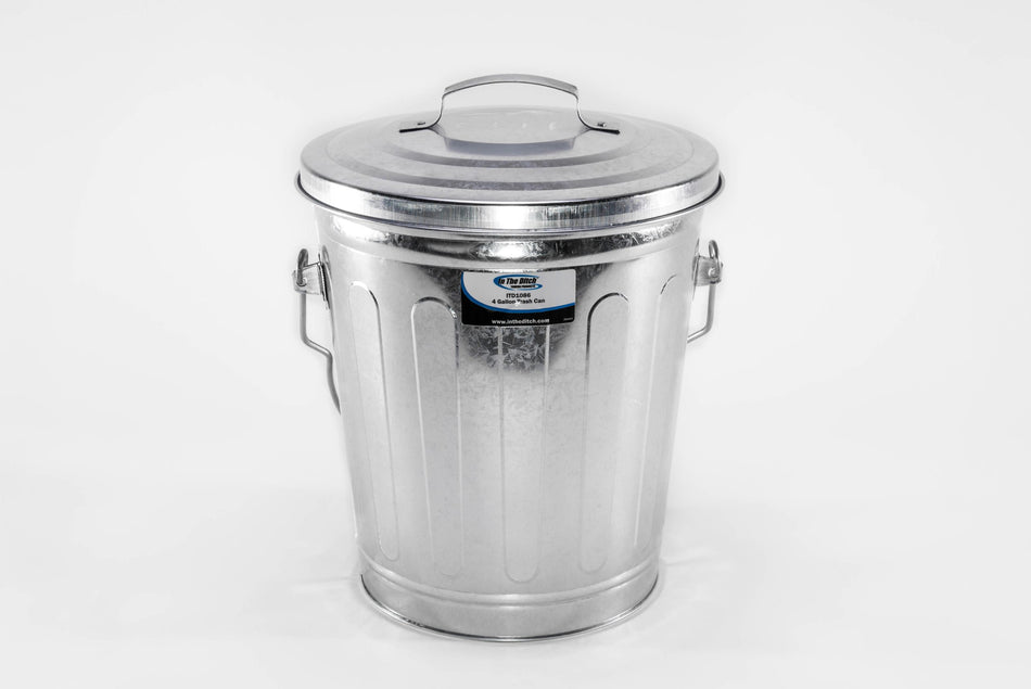 4 Gallon Galvanized Trash Can With Lid