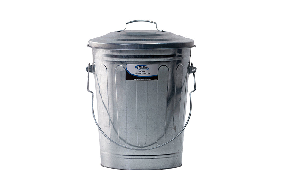 6 Gallon Galvanized Trash Can With Lid