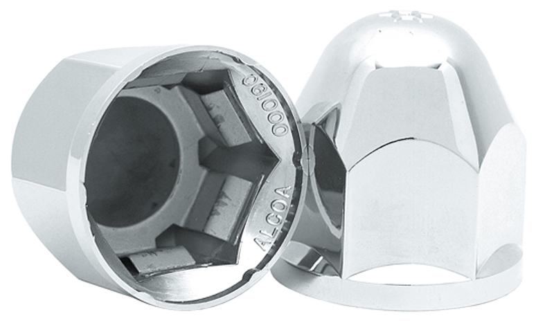 Hub Cover Parts Alcoa Lug Nut Cover 1 3/4" Tall x 1 1/16" Hex. ONE NUT COVER PER THIS PART NUMBER