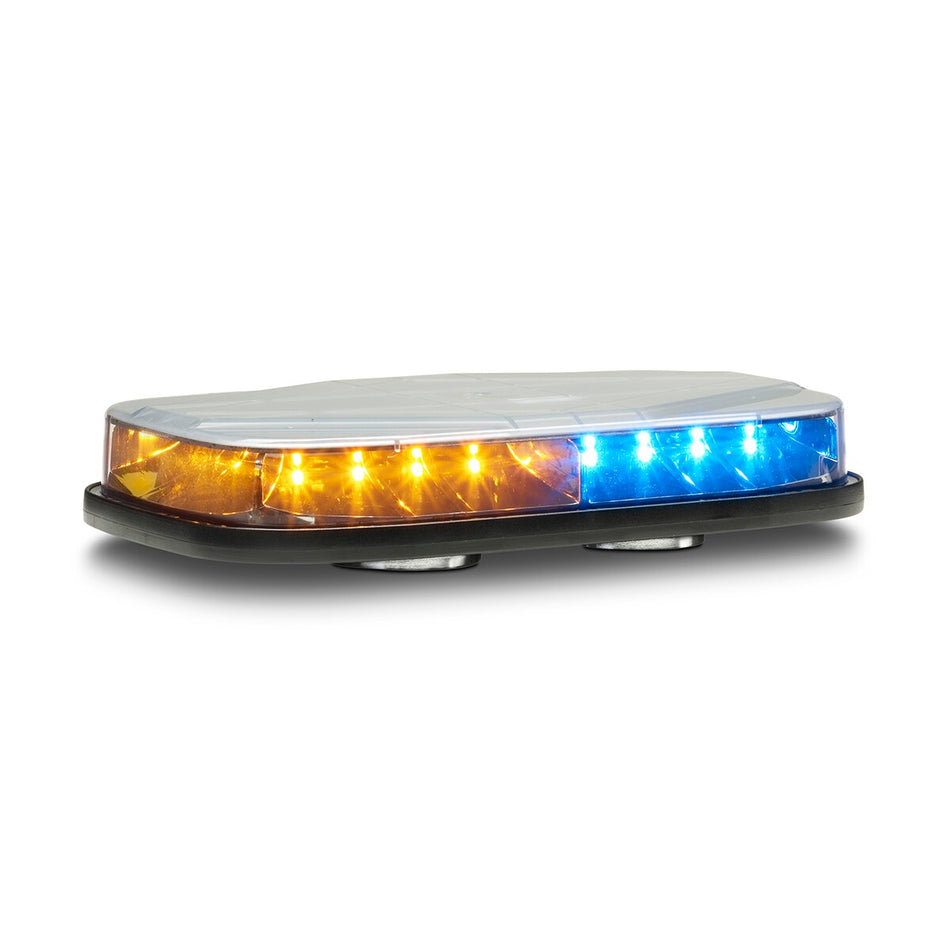 Highlighter Micro - Magnet Mount, Accessory Plug, ON/OFF Switch, Split-color, Amber/Blue LEDs, Clear Dome