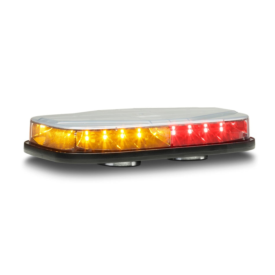 Highlighter Micro - Magnet Mount, Accessory Plug, ON/OFF Switch, Split-color, Amber/Red LEDs, Clear Dome
