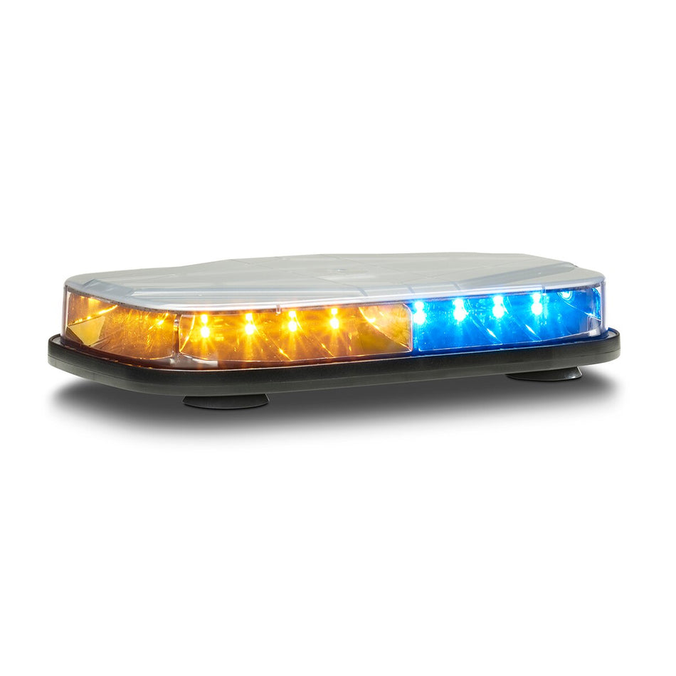 Highlighter Micro - Suction-cup Mount, Accessory Plug, ON/OFF Switch, Split-color, Amber/Blue LEDs, Clear Dome