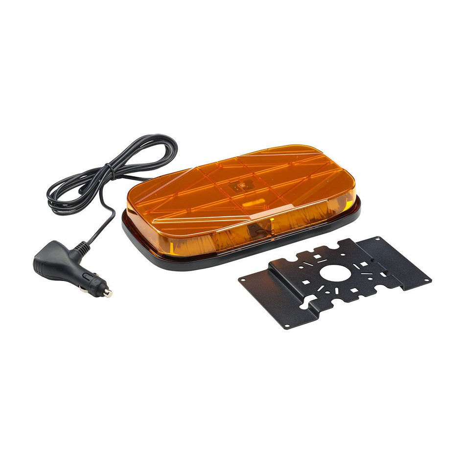 Highlighter Micro - Magnet Mount, Accessory Plug, ON/OFF Switch, Single-color, Amber LEDs, Amber Dome, Permanent Mount Bracket Included