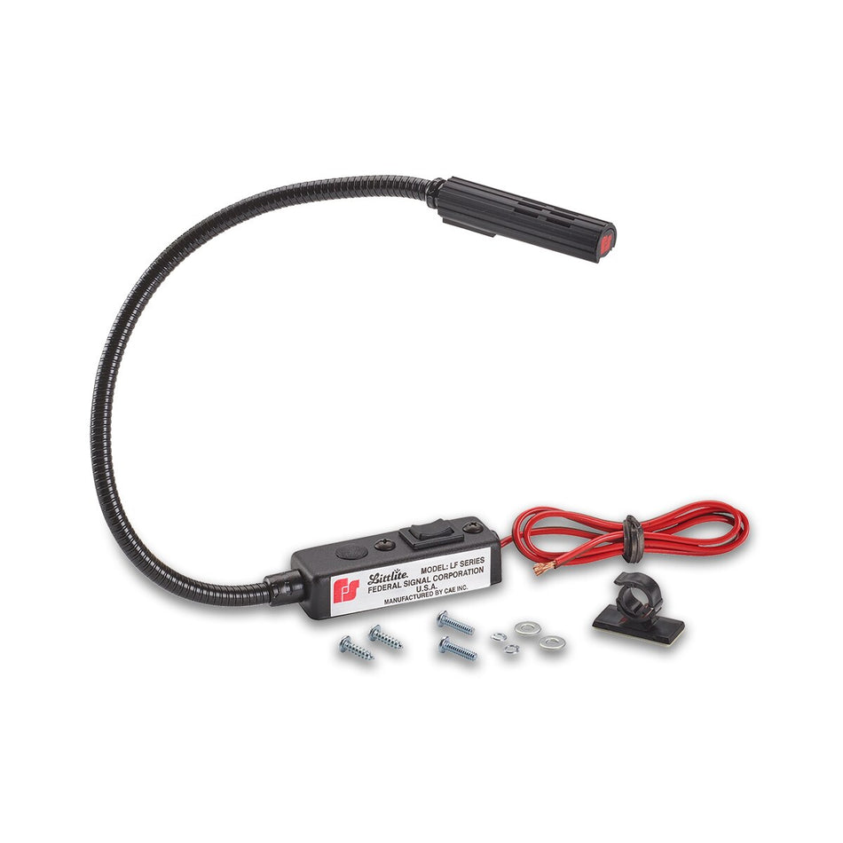 Littlite LED Gooseneck Lamp - Vertical Mount, 12-inch, White LED, ON/OFF Switch Control