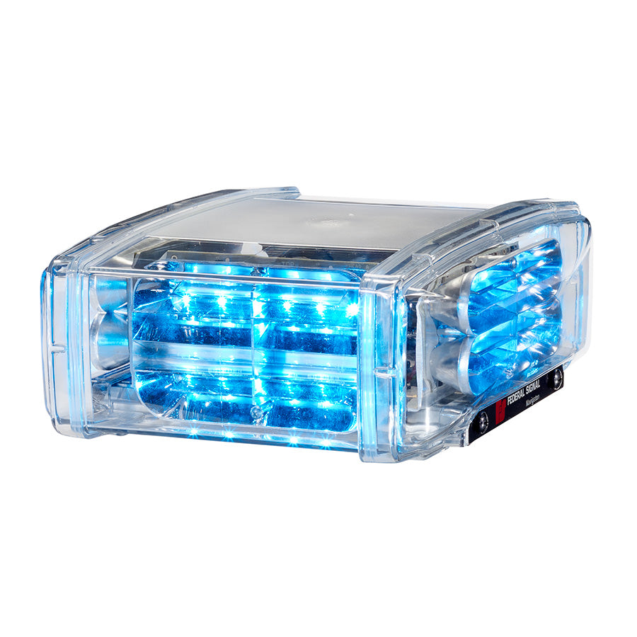 Navigator 10 18 25-Inch Mini Lightbar - 10-inch Stationary Modelsâ Mount, (4) Amber/Blue Light Heads, Built-in Flasher, Clear Dome