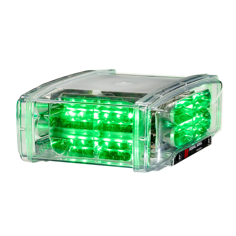 Navigator 10 18 25-Inch Mini Lightbar - 10-inch Stationary Modelsâ Mount, (4) Amber/Green Light Heads, Built-in Flasher, Clear Dome
