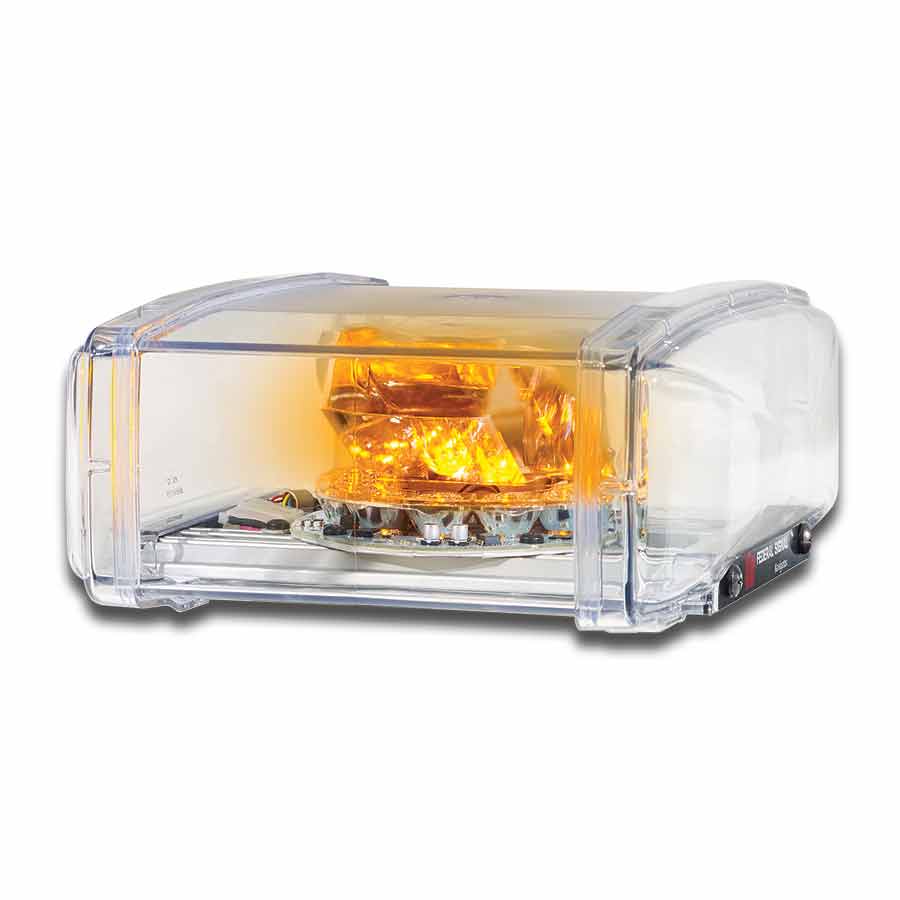 Navigator 10 18 25-Inch Mini Lightbar - 10-inch Rotator Modelsâ Mount, (1) Amber/Blue Rotator, Clear Dome
