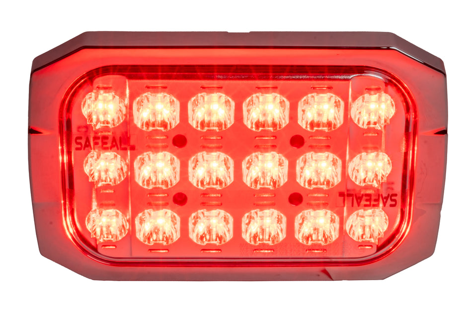 SafeAll 6x4 Red/ Amber warning light with chrome bezel included
