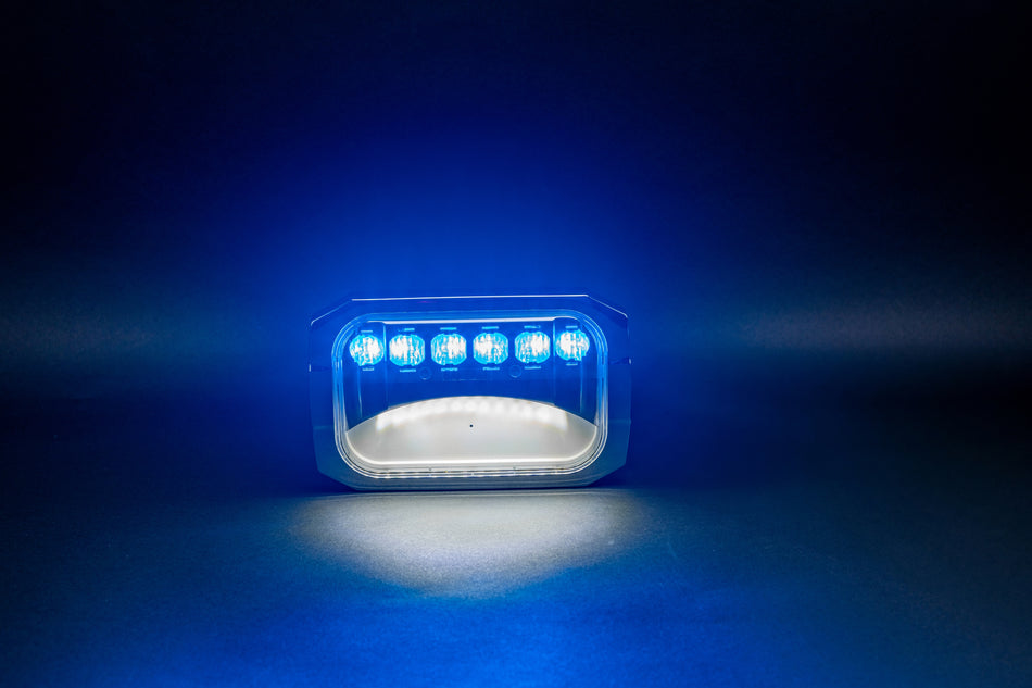 SafeAll 6x4 Blue/ White Work Light with chrome bezel included