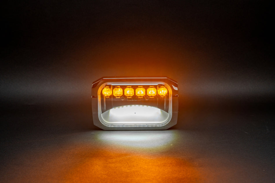SafeAll 6x4 Red/ Amber Work Light with chrome bezel included