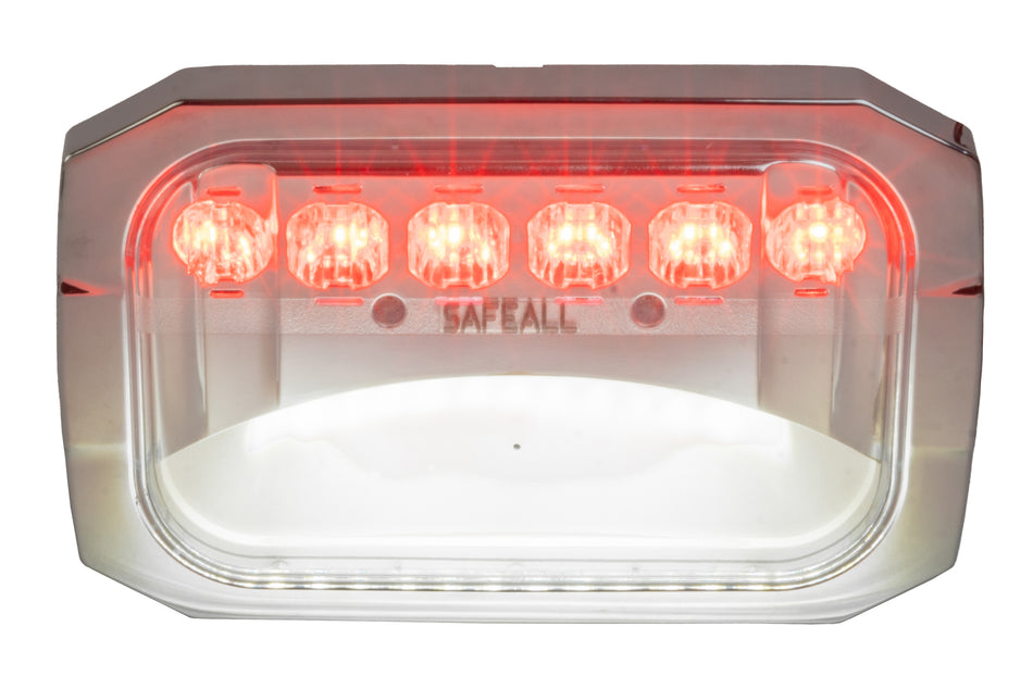 SafeAll 6x4 Red/ Amber Work Light with chrome bezel included