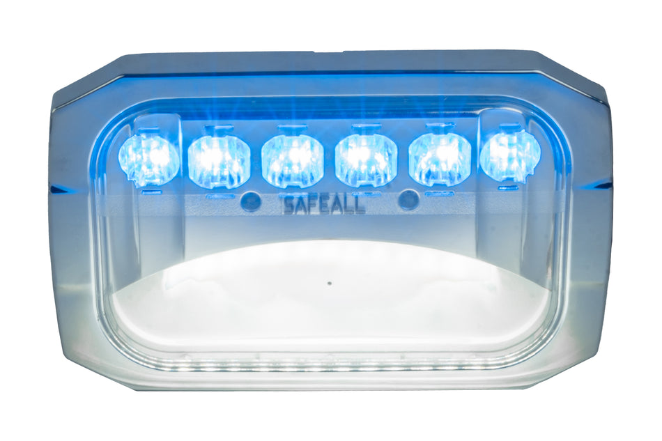 SafeAll 6x4 Red/ Blue Work Light with chrome bezel included