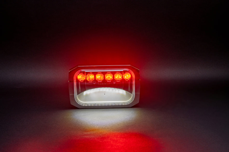 SafeAll 6x4 Red/ White Work Light with chrome bezel included
