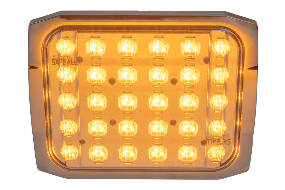 SafeAll 9x7 Red/ Amber warning light with chrome bezel included