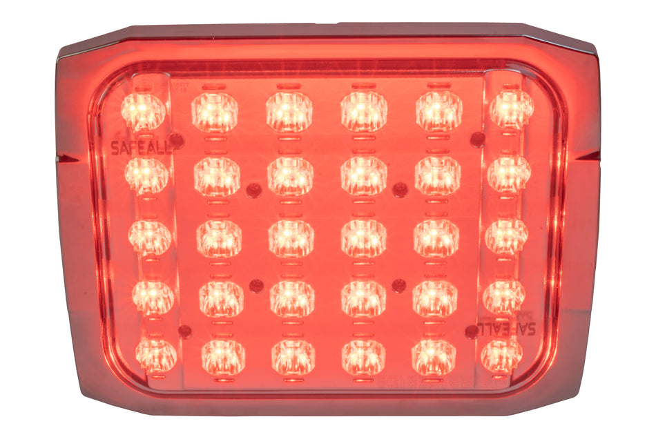 SafeAll 9x7 White/ Red warning light with chrome bezel included