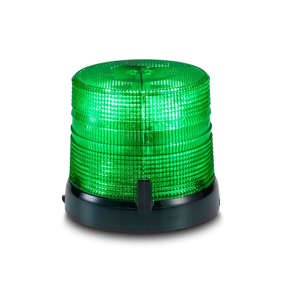 Spire 100 LED Beacon - 1-inch Pipe Mount, Short, Green LEDs, Green Dome
