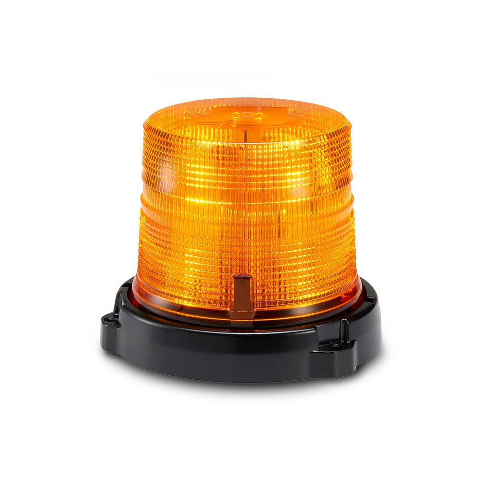 Spire 100 LED Beacon - Polycarbonate Permanent/1-inch Pipe Mount, Short, Amber LEDs, Amber Dome