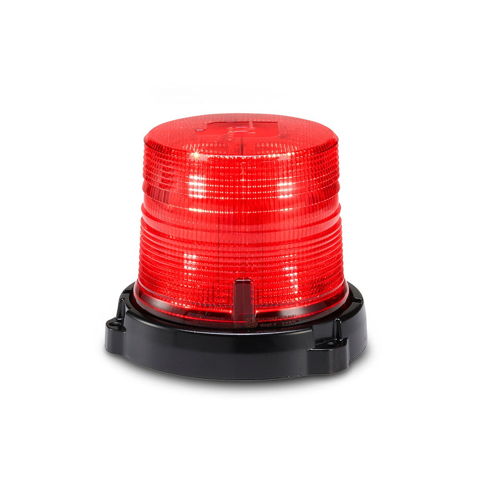 Spire 100 LED Beacon - Diecast Permanent/1-inch Pipe Mount, Short, Red LEDs, Red Dome