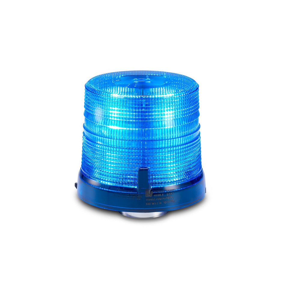 Spire 100 LED Beacon - Magnet Mount, Accessory Plug, Short, Blue LEDs, Blue Dome