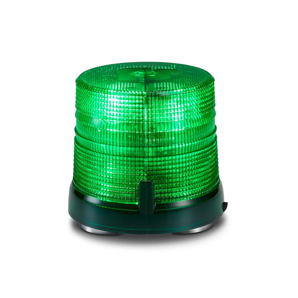 Spire 100 LED Beacon - Magnet Mount, Accessory Plug, Short, Green LEDs, Green Dome