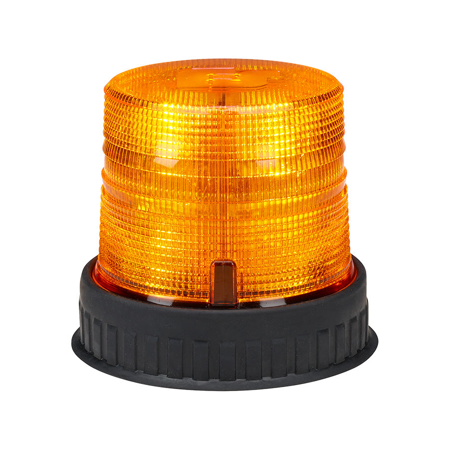 Spire 100 LED Beacon - Rubber Mount, Short, Amber LEDs, Amber Dome