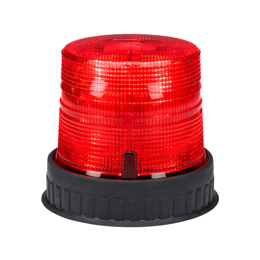 Spire 100 LED Beacon - Rubber Mount, Short, Red LEDs, Red Dome