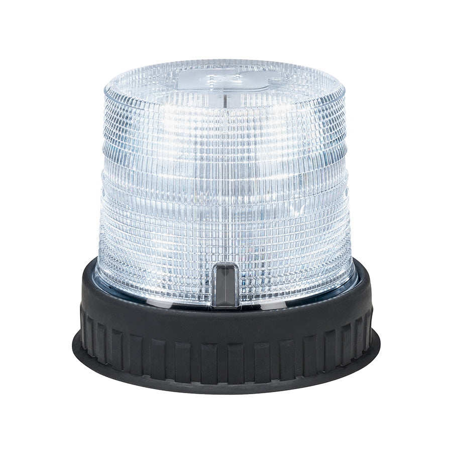 Spire 100 LED Beacon - Rubber Mount, Short, White LEDs, Clear Dome
