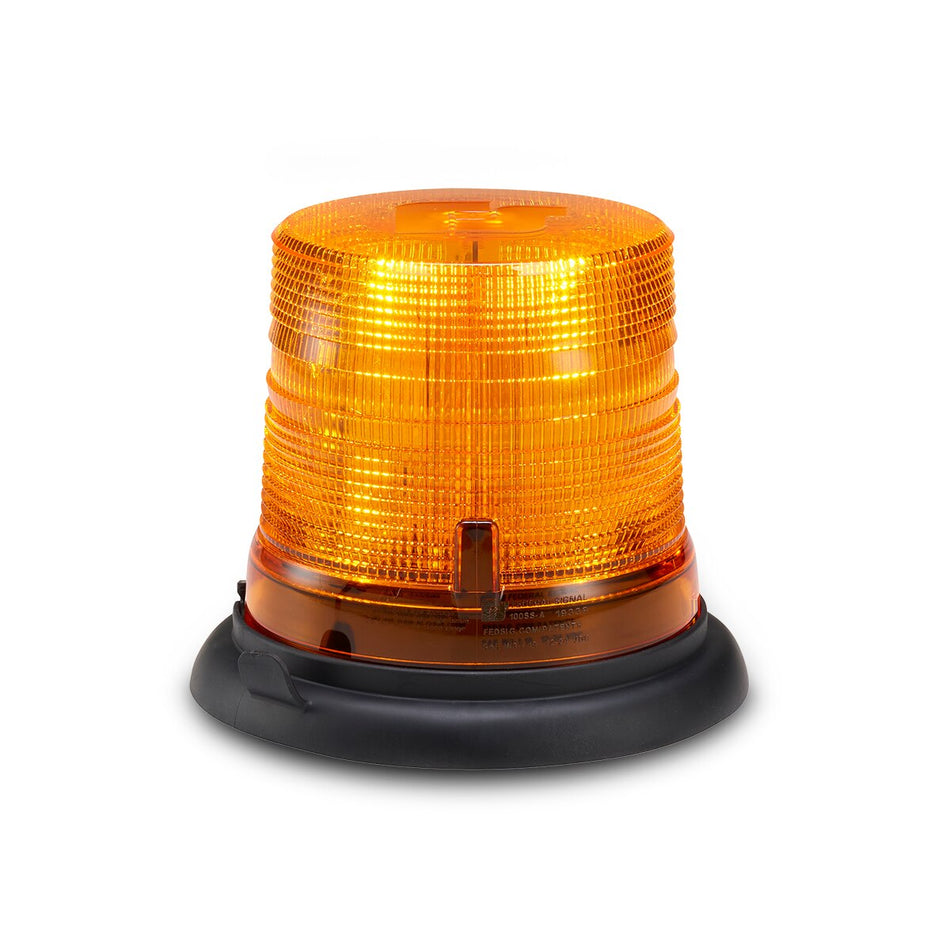 Spire 100 LED Beacon - Suction-cup Magnet Mount, Accessory Plug, Short, Amber LEDs, Amber Dome
