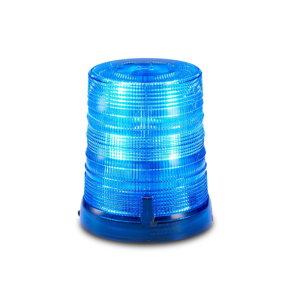 Spire 100 LED Beacon - 1-inch Pipe Mount, Tall, Blue LEDs, Blue Dome