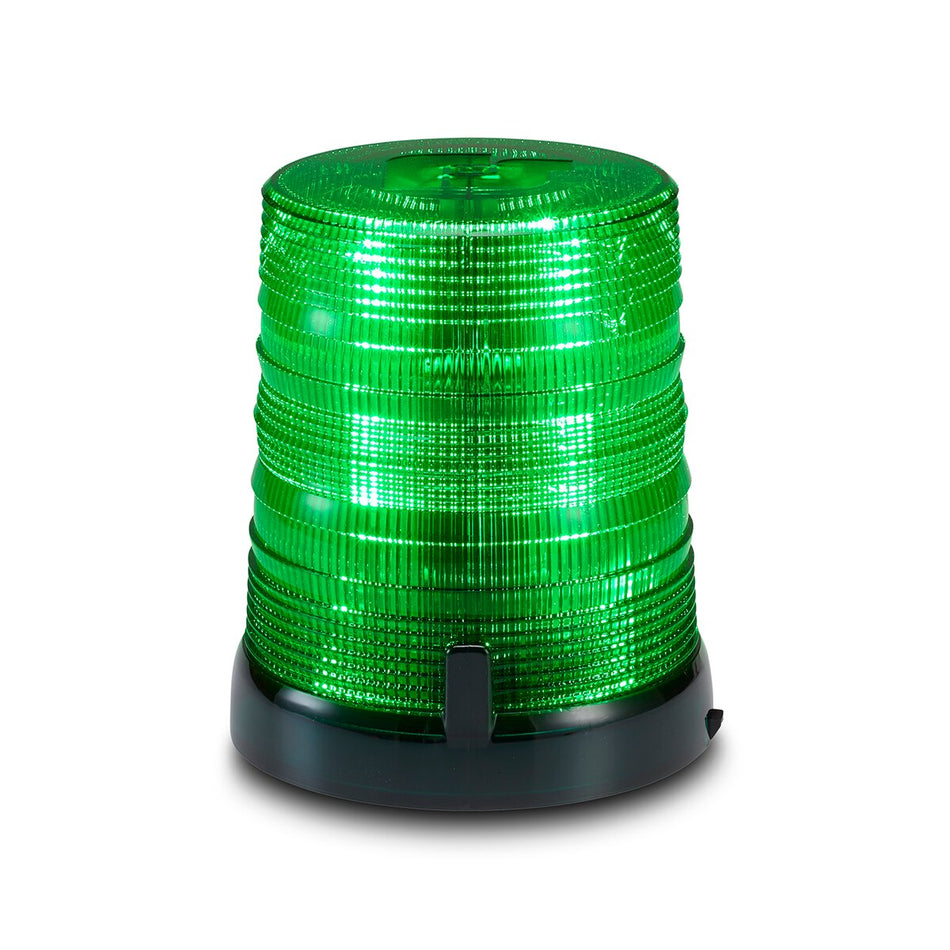 Spire 100 LED Beacon - 1-inch Pipe Mount, Tall, Green LEDs, Green Dome