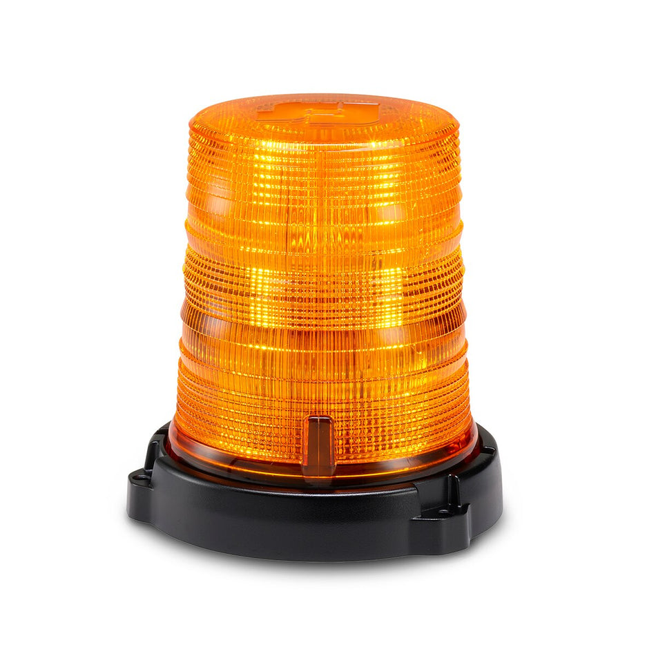 Spire 100 LED Beacon - Diecast Permanent/1-inch Pipe Mount, Tall, Amber LEDs, Amber Dome