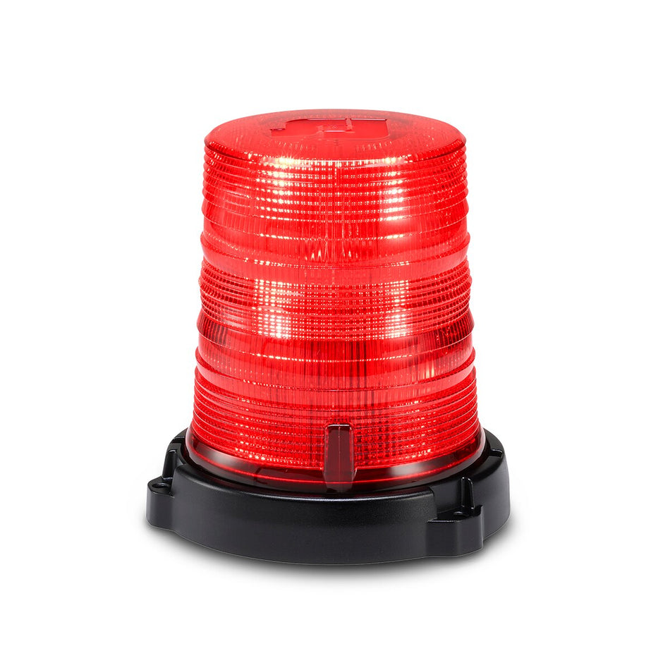 Spire 100 LED Beacon - Diecast Permanent/1-inch Pipe Mount, Tall, Red LEDs, Red Dome