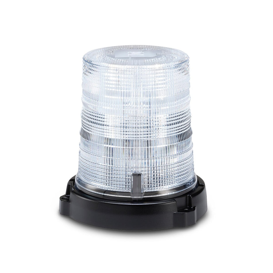 Spire 100 LED Beacon - Diecast Permanent/1-inch Pipe Mount, Tall, White LEDs, Clear Dome