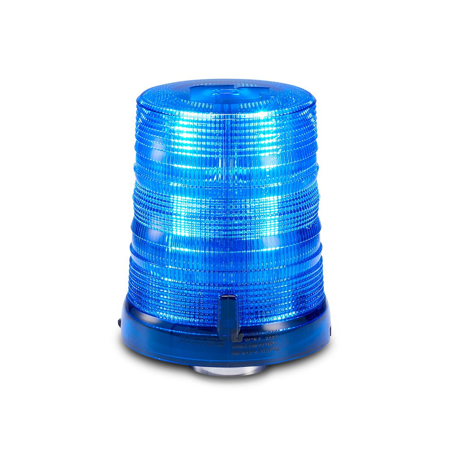 Spire 100 LED Beacon - Magnet Mount, Accessory Plug, Tall, Blue LEDs, Blue Dome