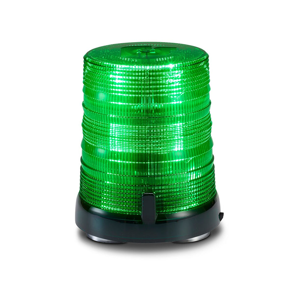 Spire 100 LED Beacon - Magnet Mount, Accessory Plug, Tall, Green LEDs, Green Dome