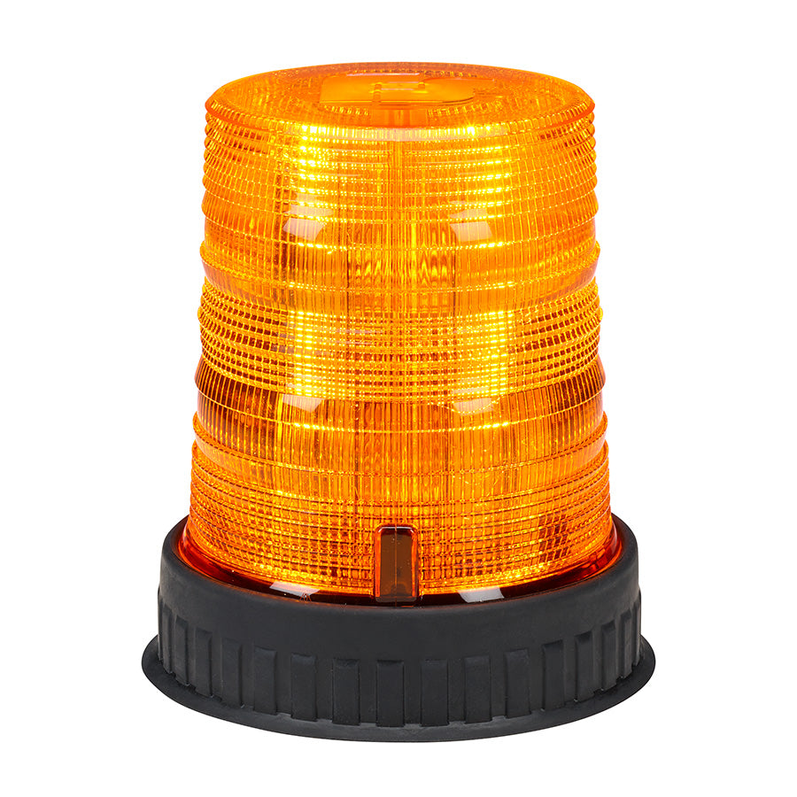 Spire 100 LED Beacon - Rubber Mount, Tall, Amber LEDs, Amber Dome