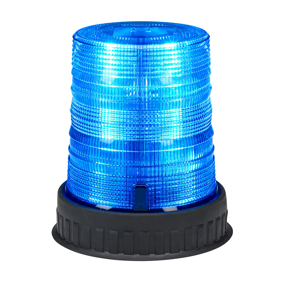 Spire 100 LED Beacon - Rubber Mount, Tall, Blue LEDs, Blue Dome