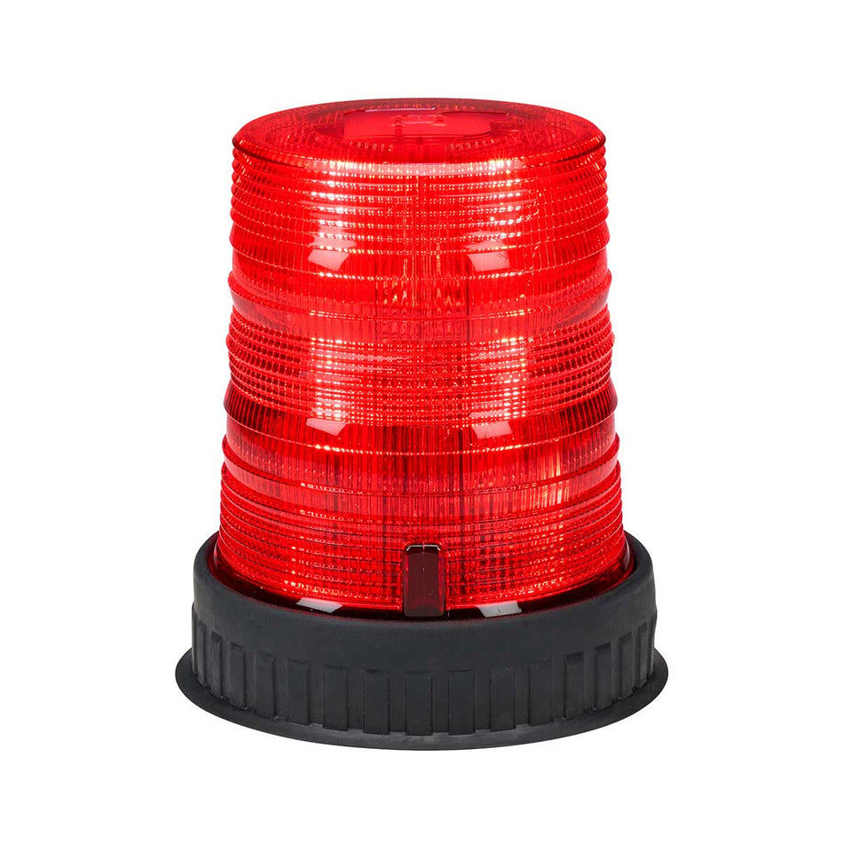 Spire 100 LED Beacon - Rubber Mount, Tall, Red LEDs, Red Dome