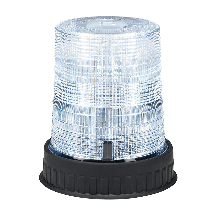 Spire 100 LED Beacon - Rubber Mount, Tall, White LEDs, Clear Dome