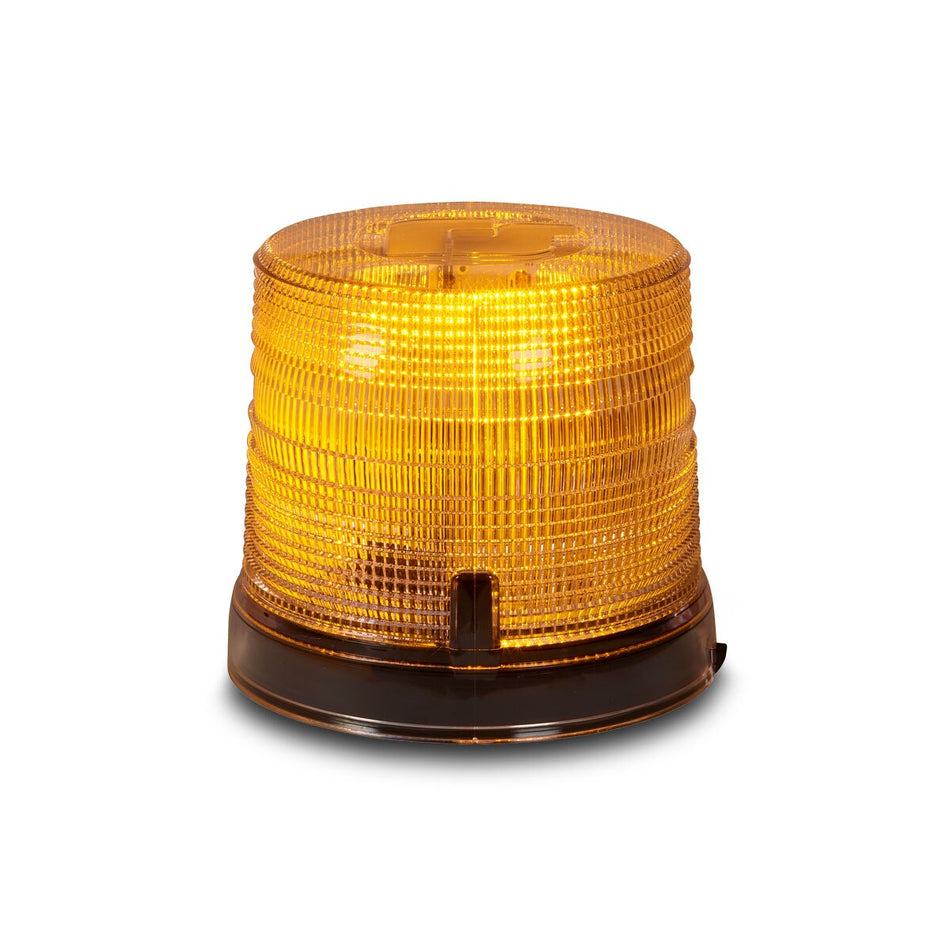 Spire 200 LED Beacon - 1-inch Pipe Mount, Single-color, Short, Amber LEDs, Amber Dome