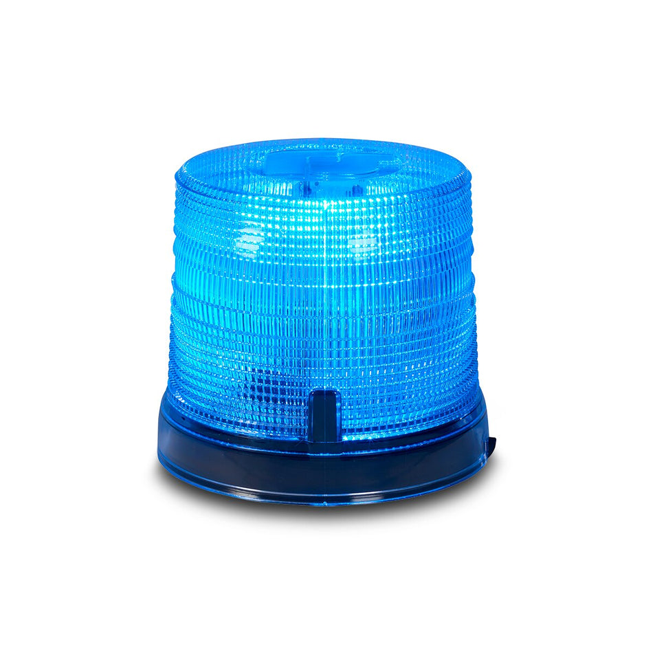 Spire 200 LED Beacon - 1-inch Pipe Mount, Single-color, Short, Blue LEDs, Blue Dome