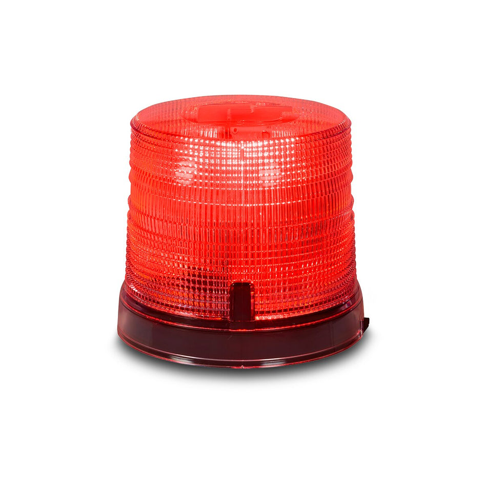 Spire 200 LED Beacon - 1-inch Pipe Mount, Single-color, Short, Red LEDs, Red Dome