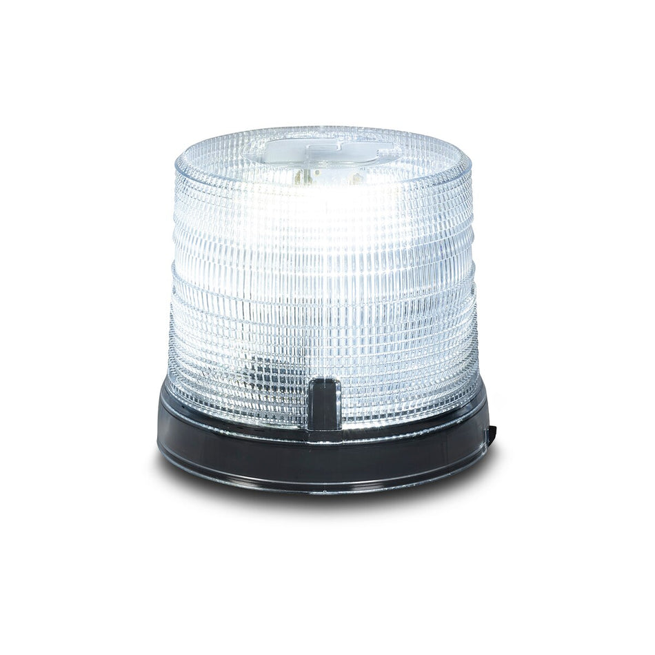 Spire 200 LED Beacon - 1-inch Pipe Mount, Single-color, Short, White LEDs, Clear Dome