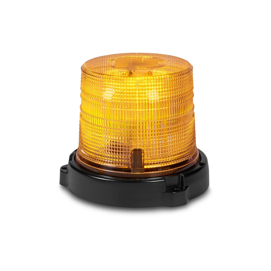 Spire 200 LED Beacon - Polycarbonate Permanent/1-inch Pipe Mount, Dual-color, Short, Amber/Blue LEDs, Clear Dome