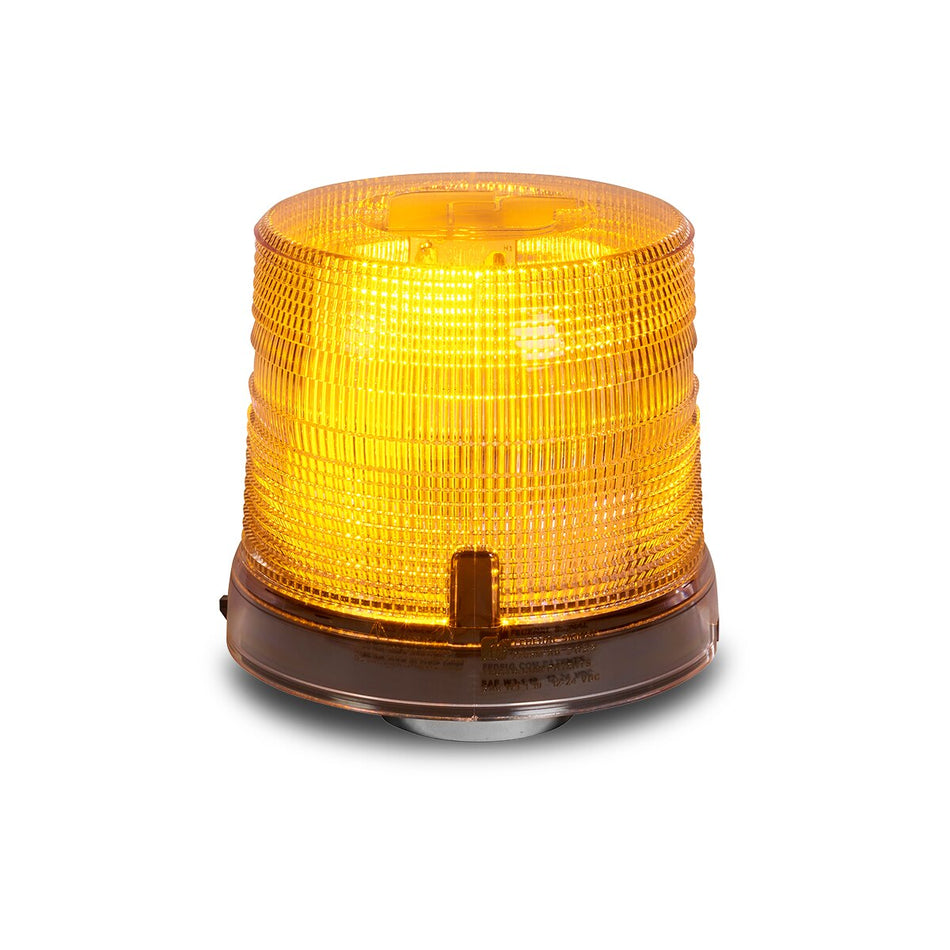 Spire 200 LED Beacon - Magnet Mount, Accessory Plug, Dual-color, Short, Amber/Red LEDs, Clear Dome