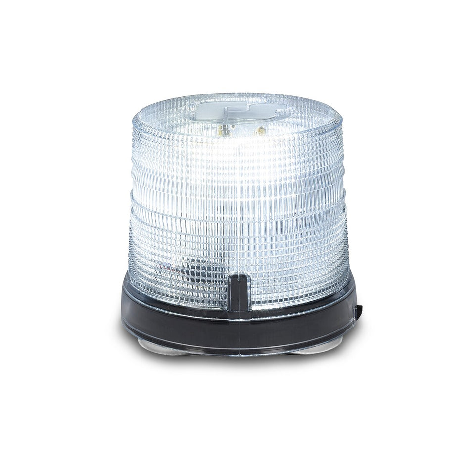 Spire 200 LED Beacon - Magnet Mount, Accessory Plug, Single-color, Short, White LEDs, Clear Dome