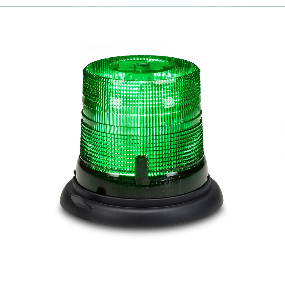 Spire 200 LED Beacon - Suction-cup Magnet Mount, Accessory Plug, Single-color, Short, Green LEDs, Green Dome