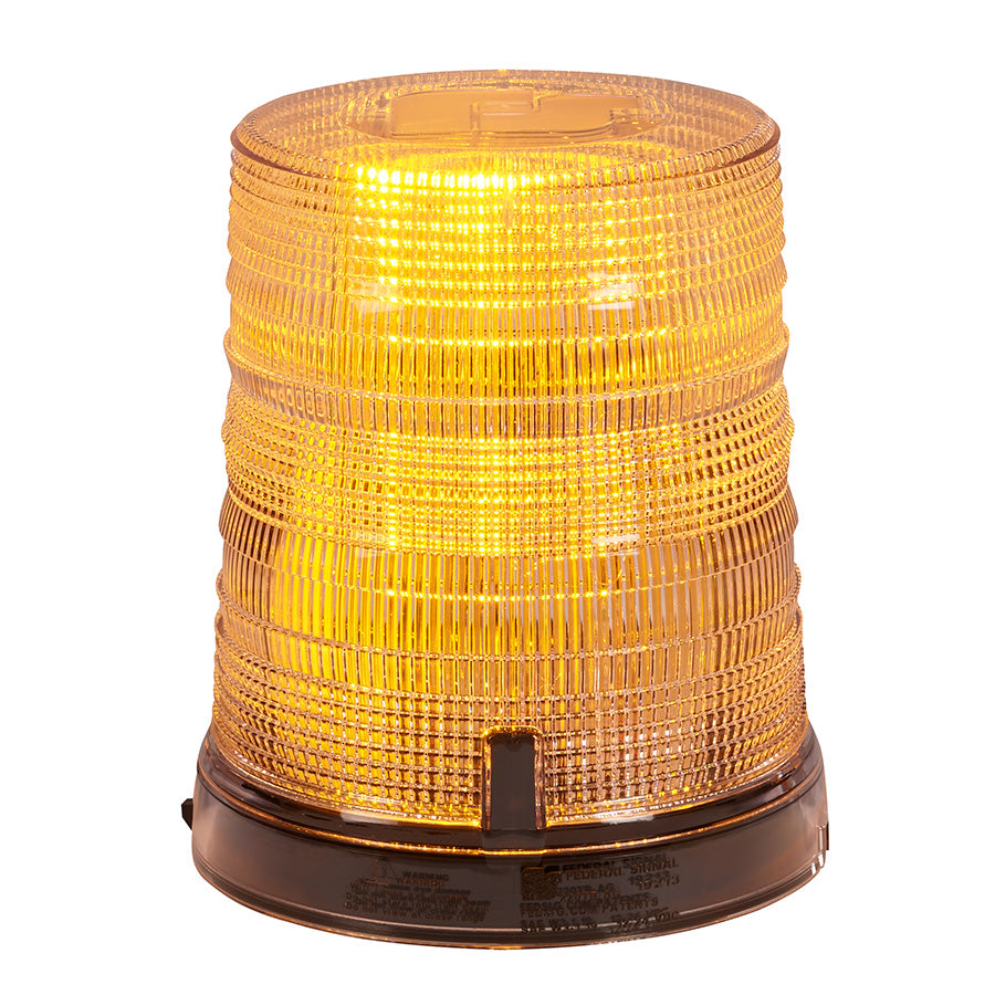 Spire 200 LED Beacon - 1-inch Pipe Mount, Single-color, Tall, Amber LEDs, Amber Dome