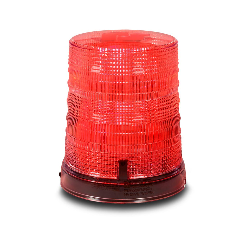 Spire 200 LED Beacon - 1-inch Pipe Mount, Single-color, Tall, Red LEDs, Red Dome