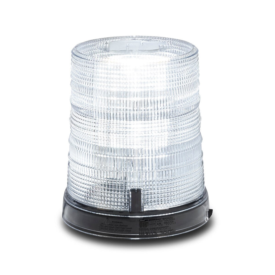 Spire 200 LED Beacon - 1-inch Pipe Mount, Single-color, Tall, White LEDs, Clear Dome